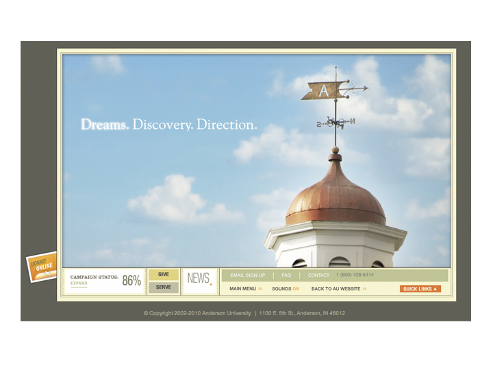 Capital Campaign — website for Anderson University, image 1 of 6