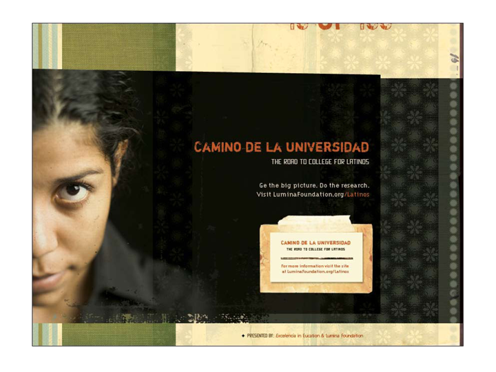 Camino a la Universidad — website & promotional items for Lumina Foundation for Education, image 1 of 10